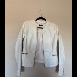 White faux leather jacket